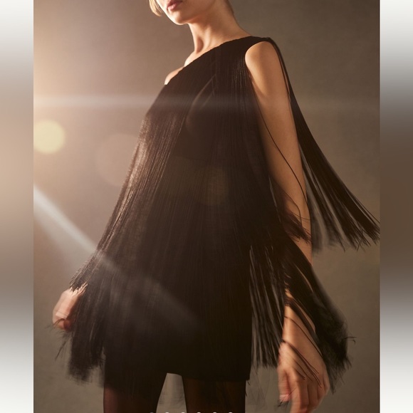 Anthropologie Dresses & Skirts - Anthropologie hutch one shoulder fringed mini dress